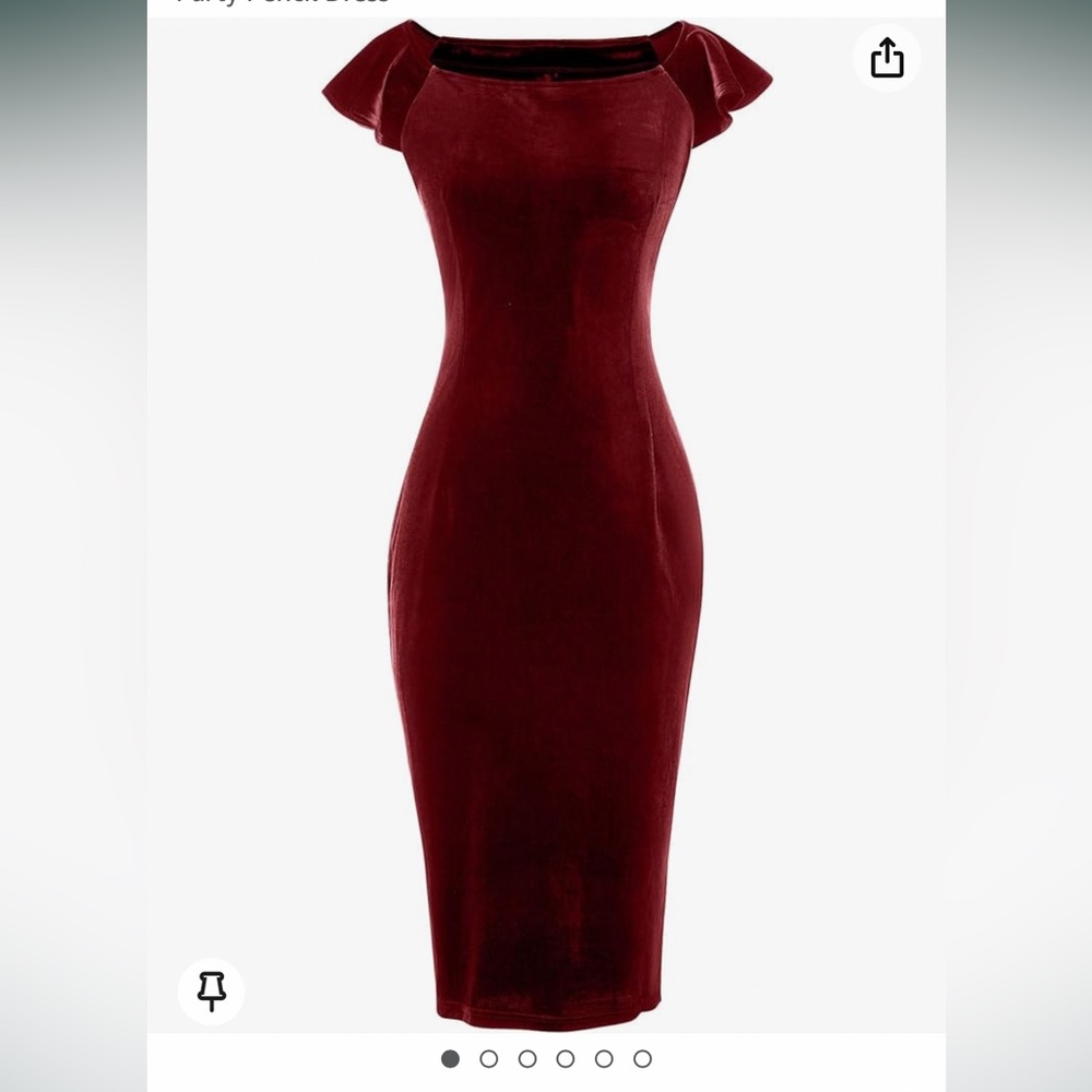 Velvet Retro 1950s Style Sleeveless Slim
Party Pencil Dress